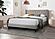 F9653F Fabric Upholstered Full Bed Light Brown by Poundex