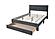 F9656F Fabric Upholstered Full Bed Dark Gray by Poundex