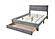 F9657F Fabric Upholstered Full Bed Gray by Poundex