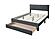 F9658F Fabric Upholstered Full Bed Dark Gray by Poundex