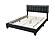 F9660F Fabric Upholstered Full Bed Charcoal by Poundex