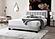 F9661F Fabric Upholstered Full Bed Light Gray by Poundex