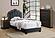 F9662T Fabric Upholstered Twin Bed Charcoal by Poundex