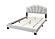 F9663F Fabric Upholstered Full Bed White by Poundex