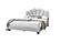 F9663F Fabric Upholstered Full Bed White by Poundex