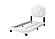 F9663T Fabric Upholstered Twin Bed White by Poundex