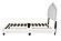 F9663T Fabric Upholstered Twin Bed White by Poundex