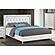F9664Q Faux Leather Upholstered Queen Bed White/Espresso by Poundex