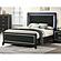 F9672Q Wood Queen Bed w/Led Black by Poundex