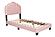 F9675T Fabric Upholstered Twin Bed Pink by Poundex