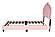 F9675T Fabric Upholstered Twin Bed Pink by Poundex