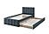 F9676T Fabric Upholstered Twin Bed w/Trundle Charcoal by Poundex