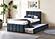 F9676T Fabric Upholstered Twin Bed w/Trundle Charcoal by Poundex