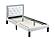 F9678T Faux Leather Upholstered Twin Bed White/Espresso by Poundex