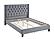 F9680Q Velvet Upholstered Queen Bed Gray by Poundex