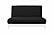 Sachi Black Linen-Like Texture Futon Cover by Prestige