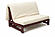 Futon Set - Full Size - Tokyo Antique Mahogany Tri-Fold Frame, Mattress w/Removable Solid Cover