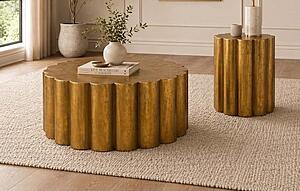 301 Gold Coffee Table by Galaxy Furniture