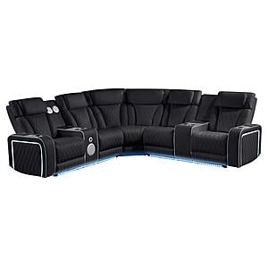 Electra Black Sectional Sofa by Galaxy Furniture