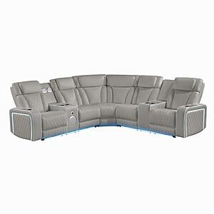 Electra Gray Sectional Sofa by Galaxy Furniture