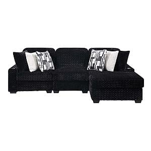 Magnum Black Sectional Sofa by Galaxy Furniture