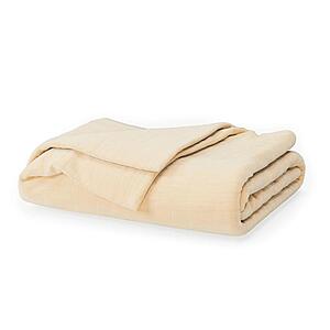 4-Layer Breathable Organic Cotton Muslin Blanket -Washed Cornflower - King/California King by Naturepedic