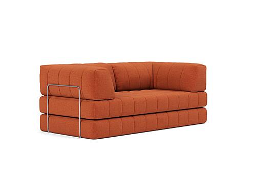 CozyPad Sleeper Sofa with Arms Esina Rust Orange by Innovation Living