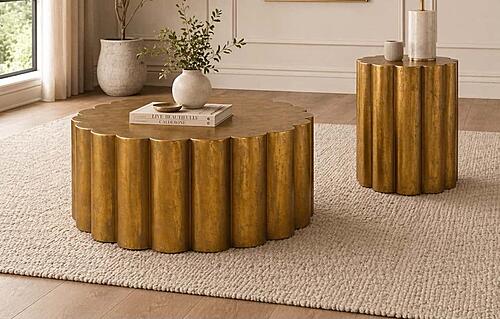 301 Gold Coffee Table by Galaxy Furniture