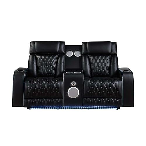 Electra Black Loveseat by Galaxy Furniture