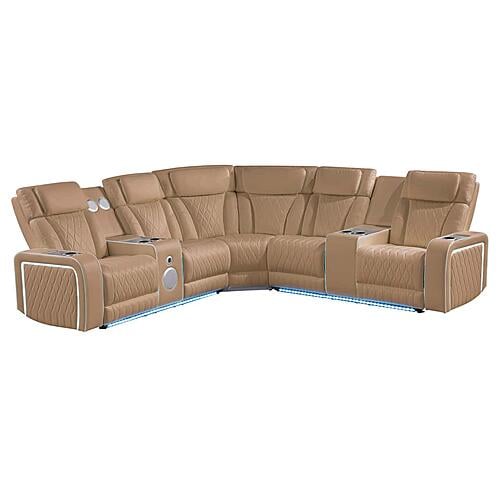 Electra Caramel Sectional Sofa by Galaxy Furniture