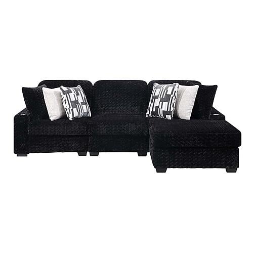 Magnum Black Sectional Sofa by Galaxy Furniture