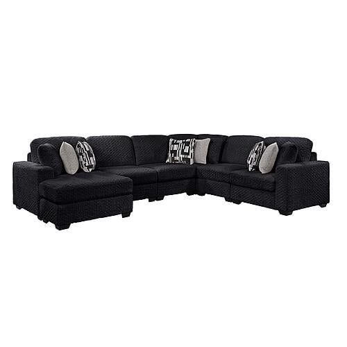 Maxwell Black Sectional Sofa by Galaxy Furniture
