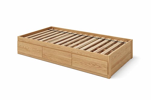 Captains Bed with Single Layer Drawers - Twin XL Size - Eco-Friendly Solid Oak Wood by Comfort Pure