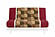 Japanese Printed Futon Cover - Geometric (Burgundy & White)
