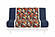 Japanese Printed Futon Cover - Storks Navy (Navy & White)