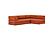 CozyPad Sleeper Sofa L-Shape with Arms Esina Rust Orange by Innovation Living