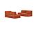 CozyPad Sleeper Sofa L-Shape with Arms Esina Rust Orange by Innovation Living