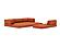 CozyPad Sleeper Sofa L-Shape with Arms Esina Rust Orange by Innovation Living