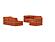 CozyPad Sleeper Sofa Corner with Arms Esina Rust Orange by Innovation Living