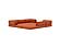 CozyPad Sleeper Sofa Corner with Arms Esina Rust Orange by Innovation Living