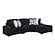 Magnum Black Sectional Sofa by Galaxy Furniture